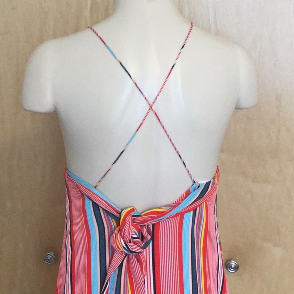Alice + Olivia Kalia Striped Halter Tie-Back Dress - Picture 4 of 11
